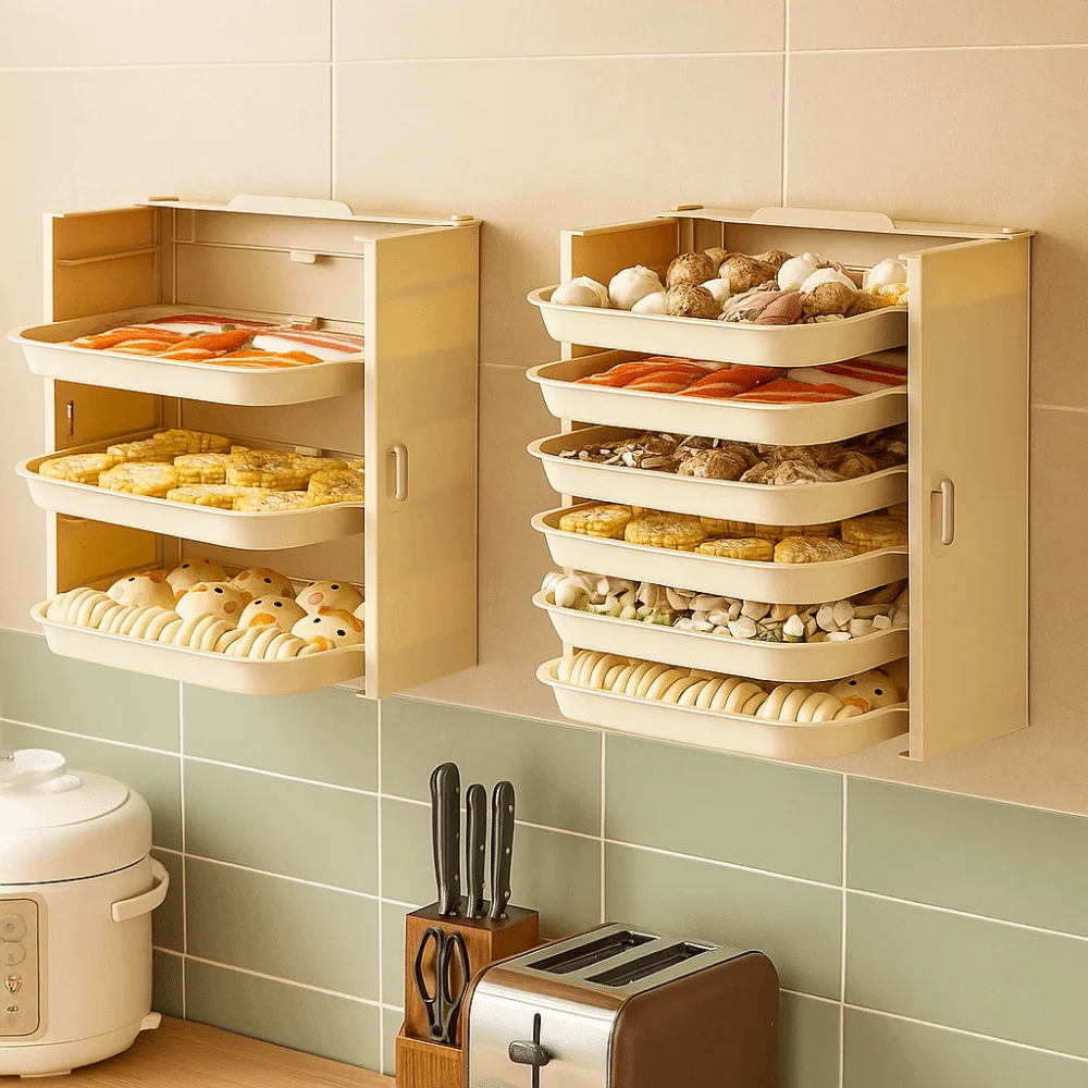 

Креативный держатель для хранения кухонной посуды, складная 3/6 ярусов, стеллаж для подготовки посуды, настенный компактный кухонный органайзер, полка