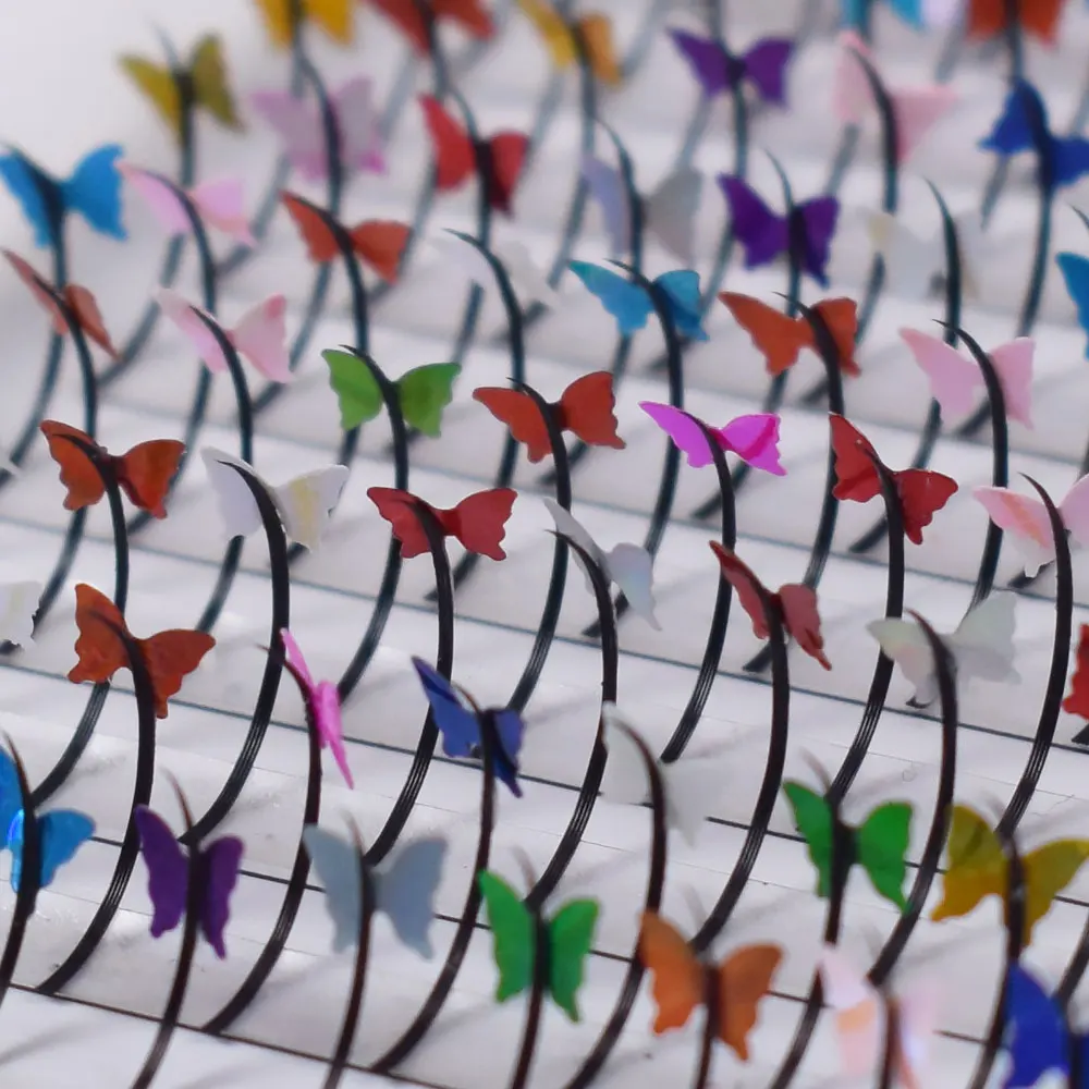 Multicolor Glitter Eyelashes 3D Mink Effect | Diamond-Embedded Party Lashes for Stage/Cosplay - Reusable Dramatic Wispy Glam