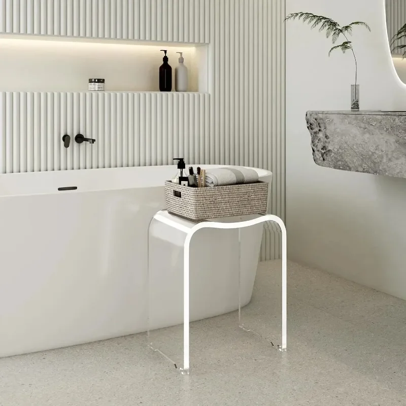 【2026】Acrylic Stool Transparent Bathroom Shower Stool Non-slip And Durable Modern Simple Dressing Stool Comfortable And Smart