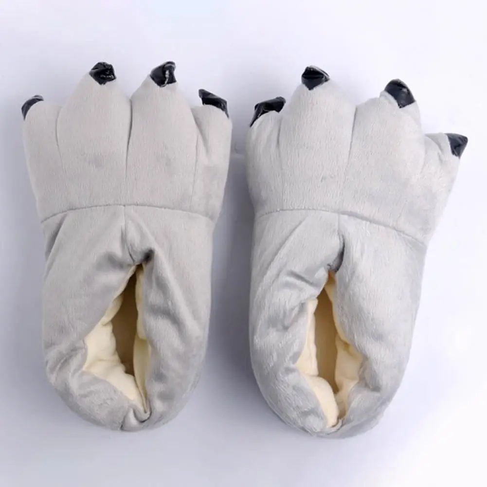 2023 Winter Warm Soft Indoor Floor Slippers Women Men Children Shoes Paw Funny Animal Christmas Monste Dinosaur Claw Plush Home