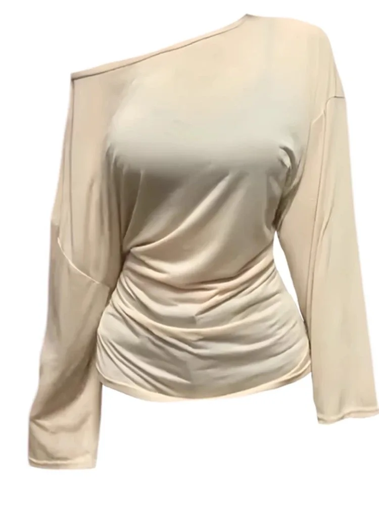 Y2K See Through Long Sleeve Oversized T Shirt Women Back Bandage Off Shoulder Sexy Korean Chic Streetwear Casual Summer Top