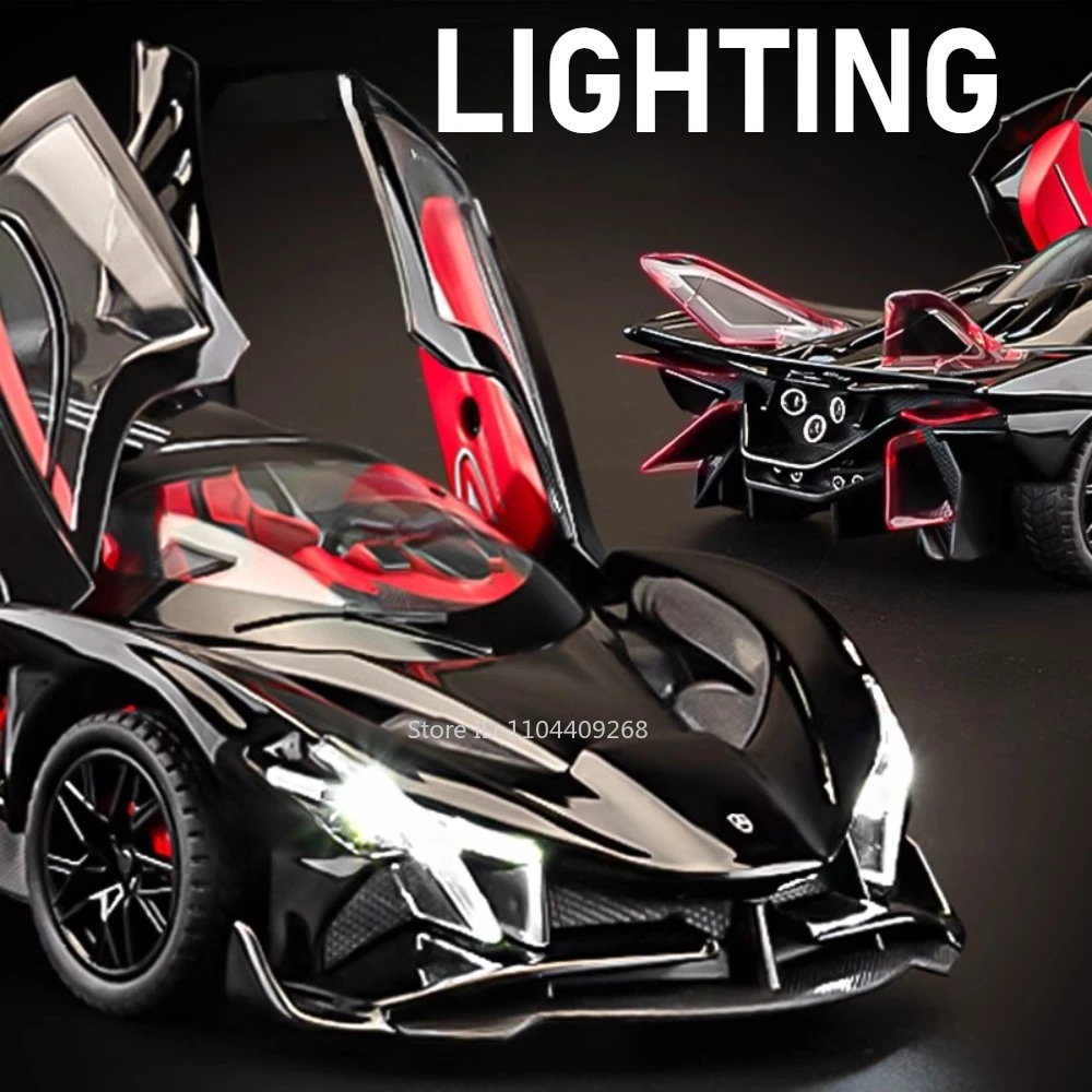 1:24 アポロ EVO IE 車モデルおもちゃプルバック合金ダイキャストドアオープンサウンドライトミニチュア車両モデル子供スーパーカーギフト