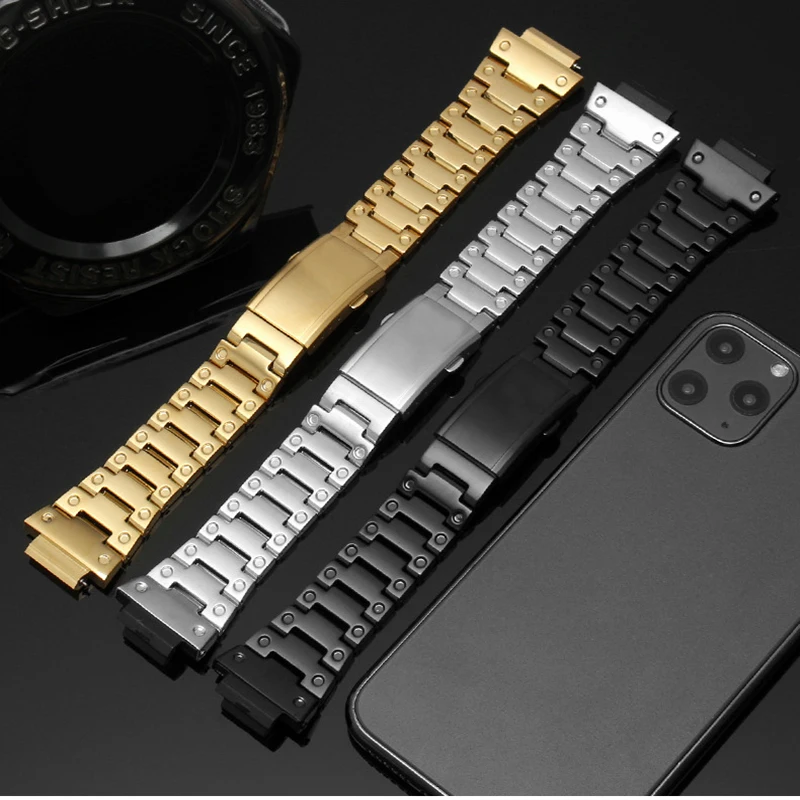 Stainless Steel Metal watchband Wristband Strap for DW5600 DW-5610 5600E 6900 GWM5610 Sport Watch Band Bracelet