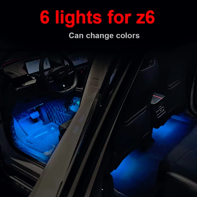 

6 Lights for Changan OSHAN Z6 2024 2023 Interior Ambient Lighting LED Color Atmosphere Lamp Decoration