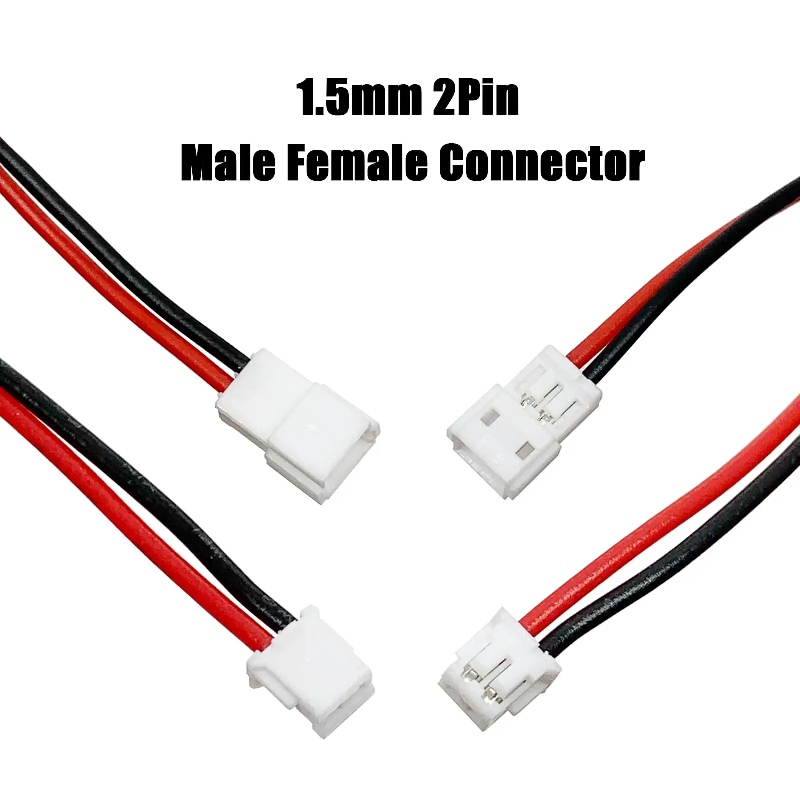 20Pairs 24AWG ZH 1.5mm 2/3/4/5/6 Pin Mini Micro Male and Female Connection Cable Plug Terminal Connector Wire Cable 200MM