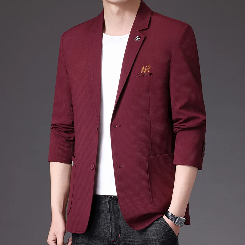 سترات بدلة غير رسمية عصرية للرجال الراقية لفصل الربيع والخريف، سترات بدلة عمل للأشخاص في منتصف العمر والشباب