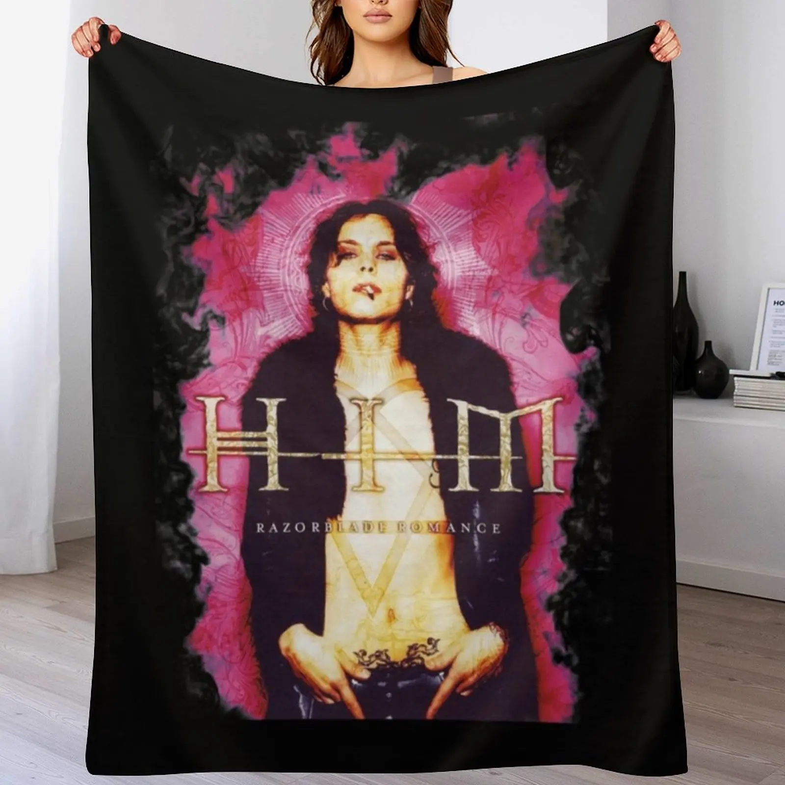

Him Band VV H I M - Him Ville Valo Razorblade Romance smoke Essential Throw Blanket Picnic Luxury St Vintage Blankets