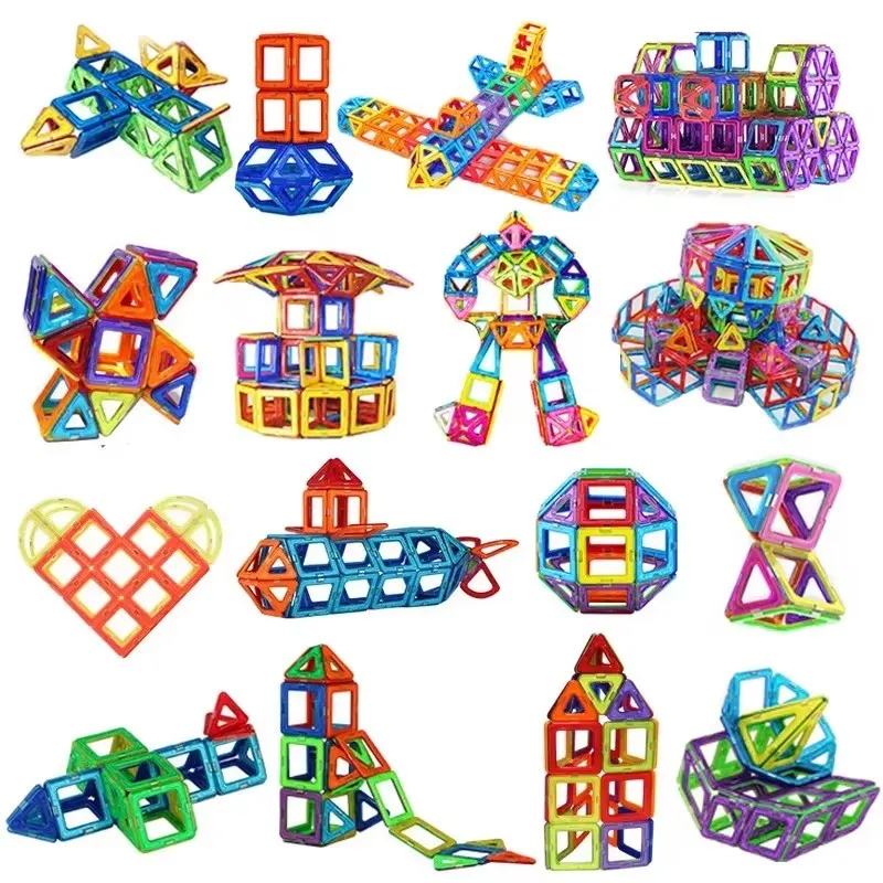 10-200pcs Medium Size Magnetic Designer Construction Set Model & Building Toy Magnetic Blocks Educational Toys For Kids Gifts