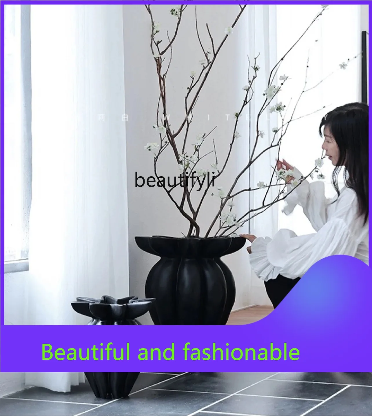 

Wabi Sansan Vase Floor Flower Artifact Medieval Desktop Ornament Homestay Sales Office