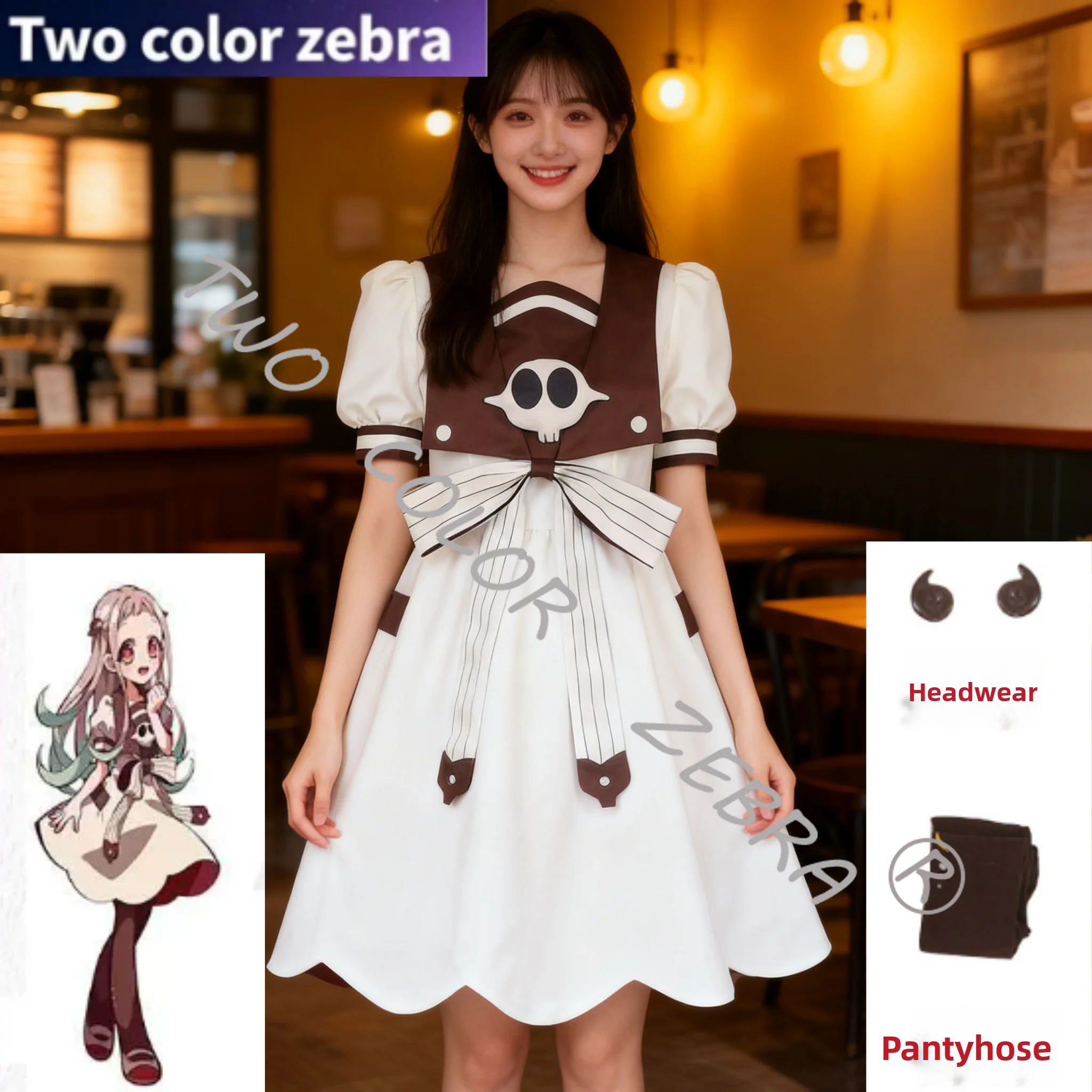 

Japanese Animation Toilet-Bound Hanako-Kun Anime Characters Yashiro Nene Cosplay Costume Suit Cute White Dress For Gift