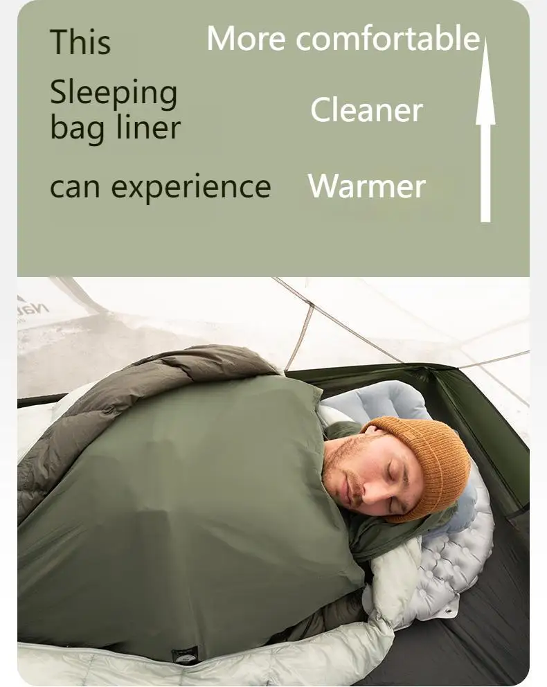Description Picture 4 of itemNaturehike 2024 new Liner Mini Summer Sleeping Bag Mummy Sleeping Bag Lining Ultra Light and Warm Sleeping Bag Velvet Lining