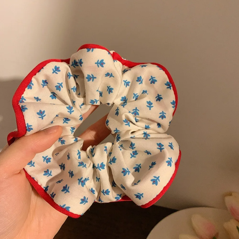 1/2pcs Floral Hair Small Fresh Style Forest Tie Color Design Soft Leather Snag-Free Fabric Hair Accessories Women's Hair Tie