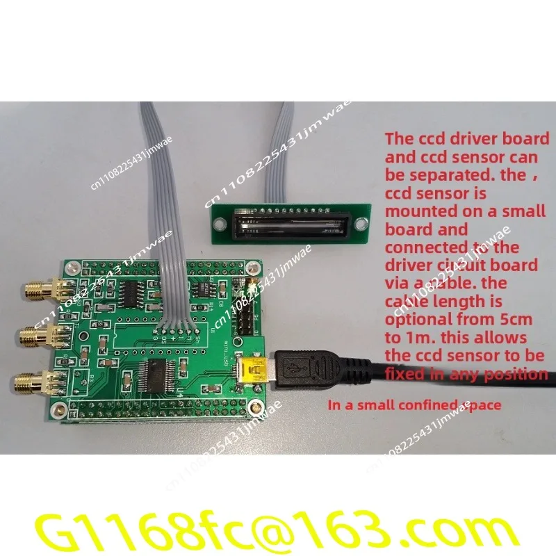 USB-камера с линейным матричным CCD-сенсором (TCD1304, 50 кадров в секунду, интеграция 200 мкс-20 мс/10 мкс-1 мс, опционально)