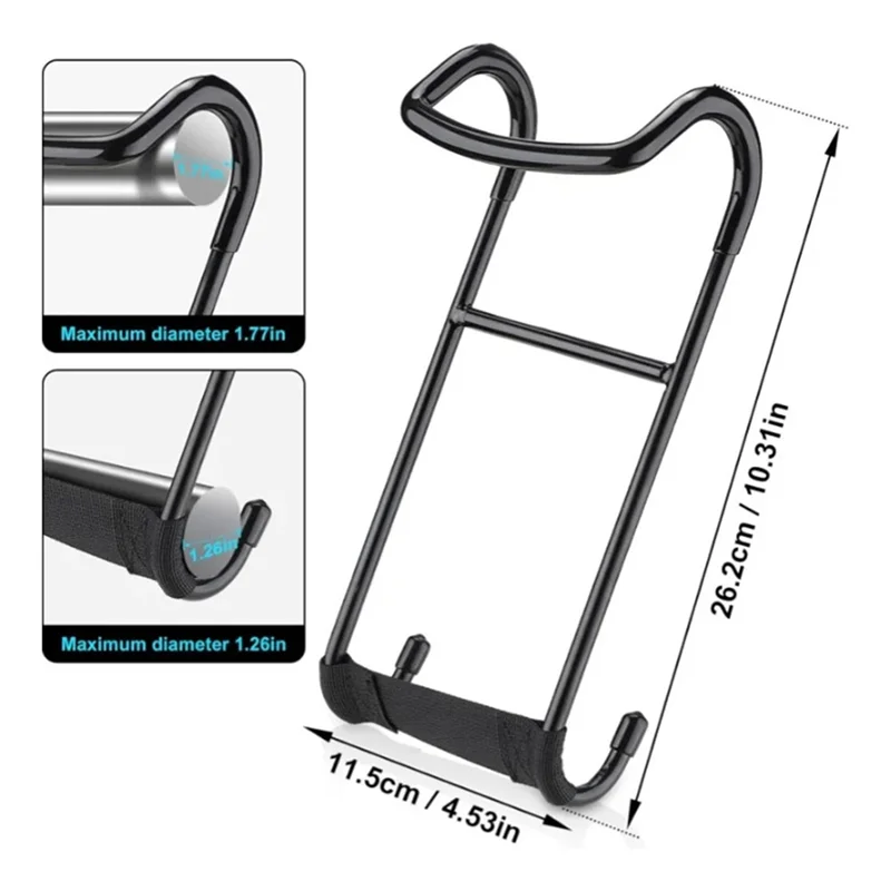 A47F-2PCS Dumbbell Spotter Hooks Hangers Heavy Power Dumbbells Rack Attachments For Dumbbell Bench Press Hold Up 225LB Black