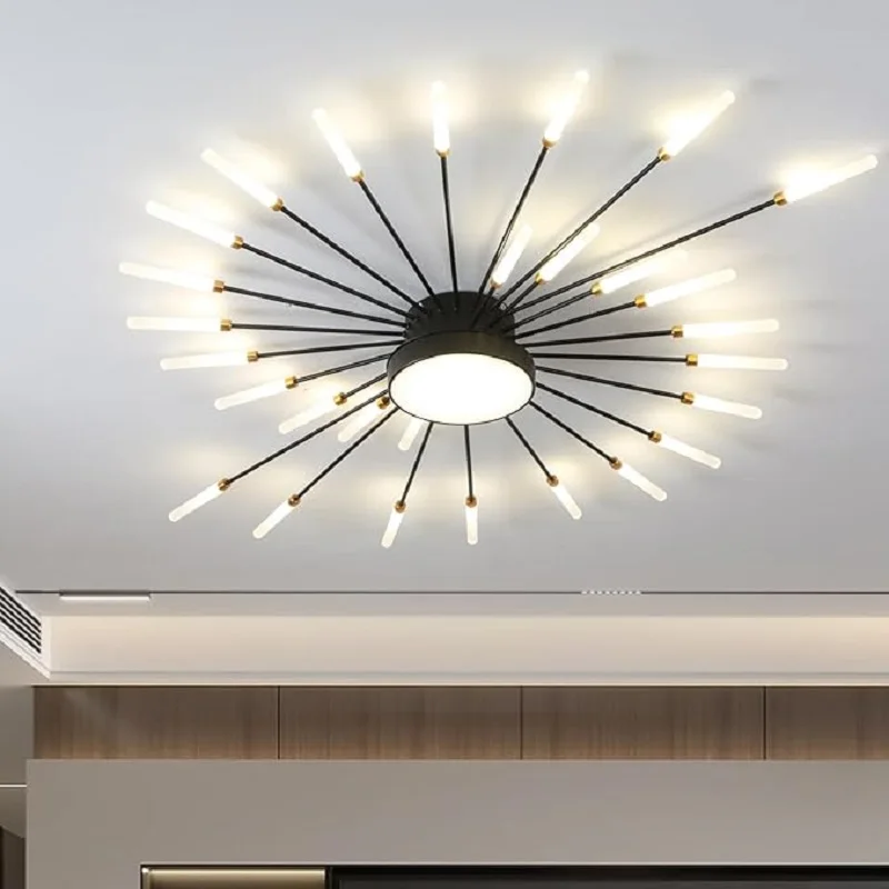 Imagem -04 - Flor Forma Moderna Luz de Teto Led Firework Chandelier Lâmpada Pingente Home Decor Quarto Jantar Sala de Estar Ac85265v