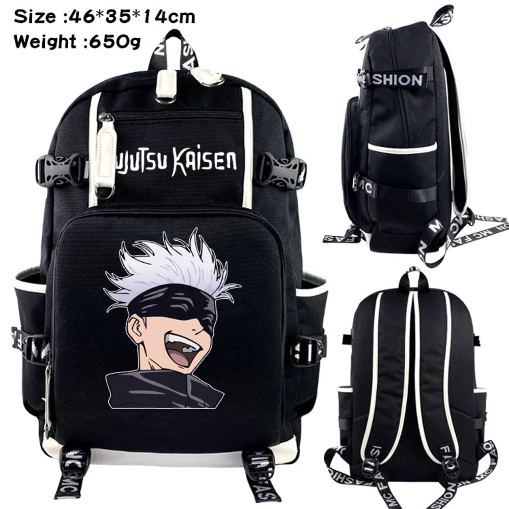 Anime Jujutsu Kaisen Satoru Gojo Backpack kids Teens School Bags Black Travel Shoulder Bags Mochila Gift