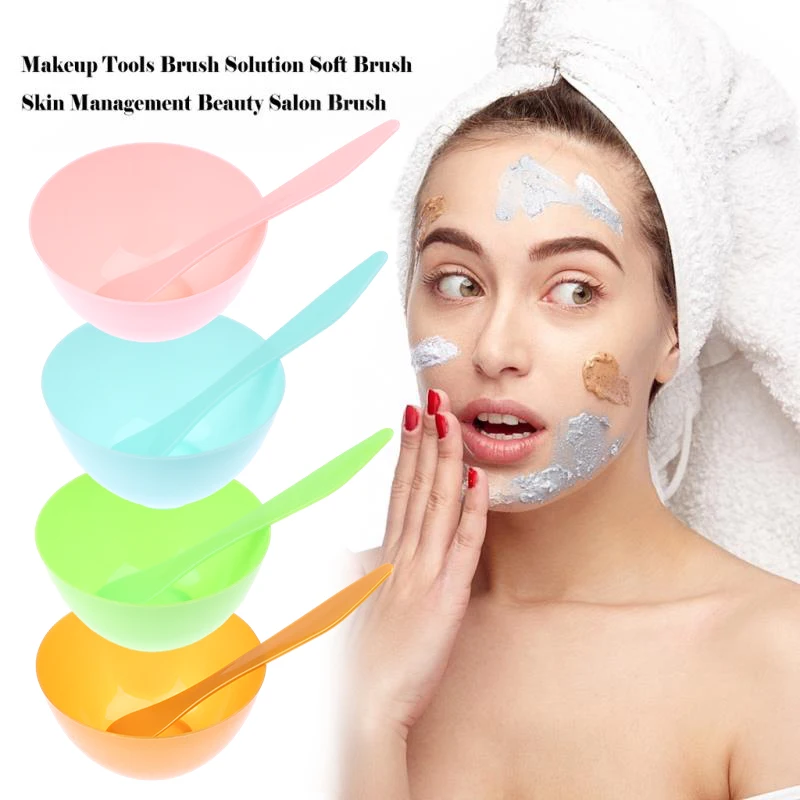 2 Stks/set Masker Kom Met Mengstok Lepel Kit Diy Beauty Gezichtsverzorgingstools Gezichtsmasker Mengkom Borstel Lepel Stick Tool