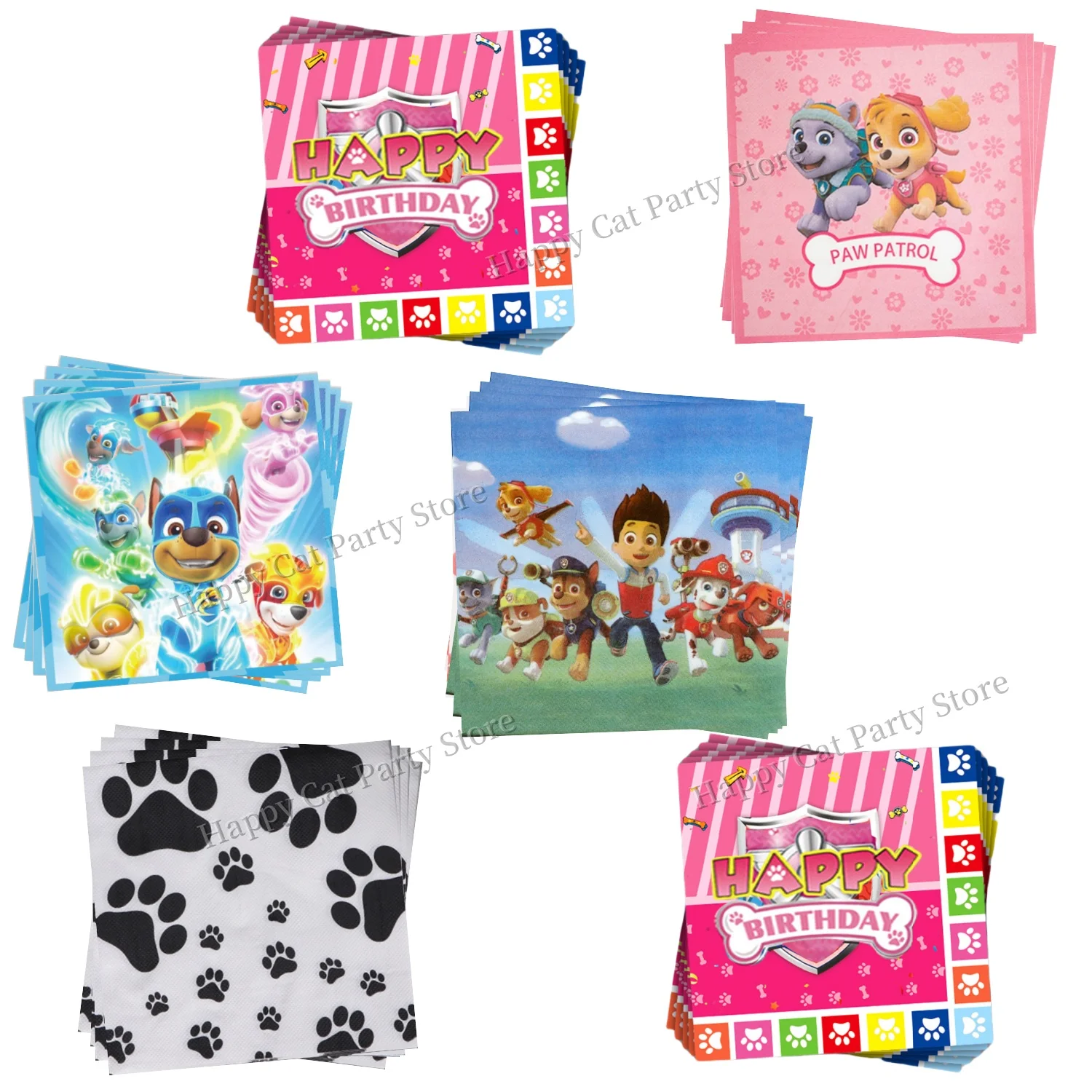 Paw Patrol Table Napkin Happy Birthday Decor Napkins Paw Patrol Skye Disposable Paper Towel Tissue kids party favors Supplies