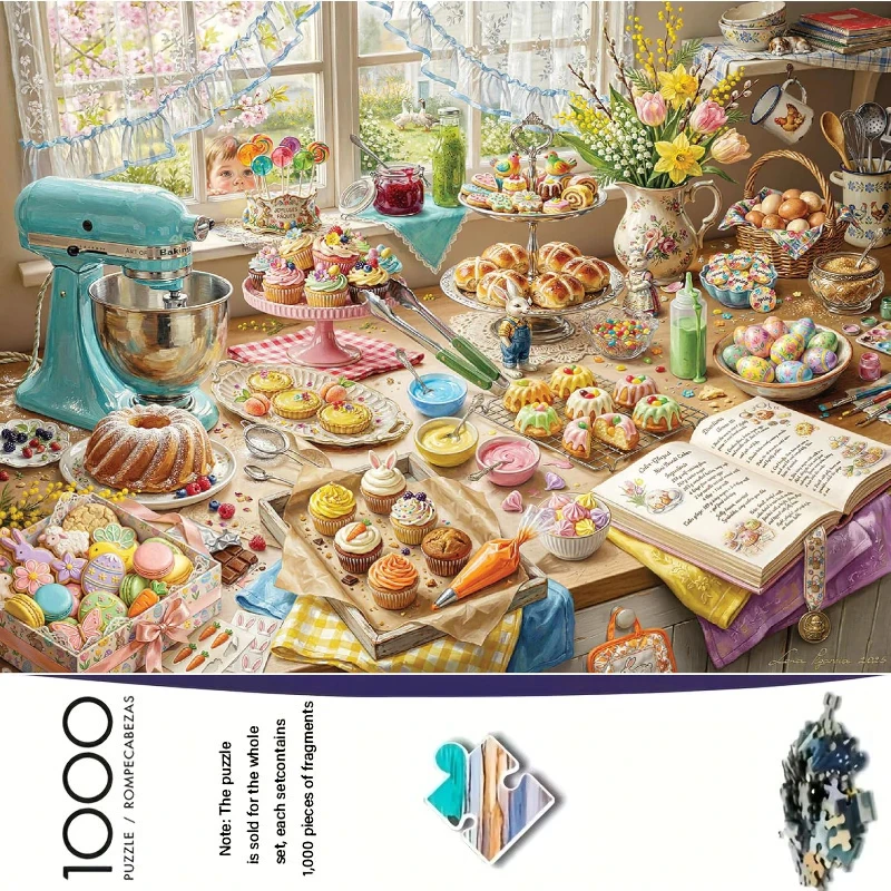 1000피스 성인용 직소 퍼즐, 봄 주방 베이킹 퍼즐, - Kitchen Baking Game 리뷰 및 가격