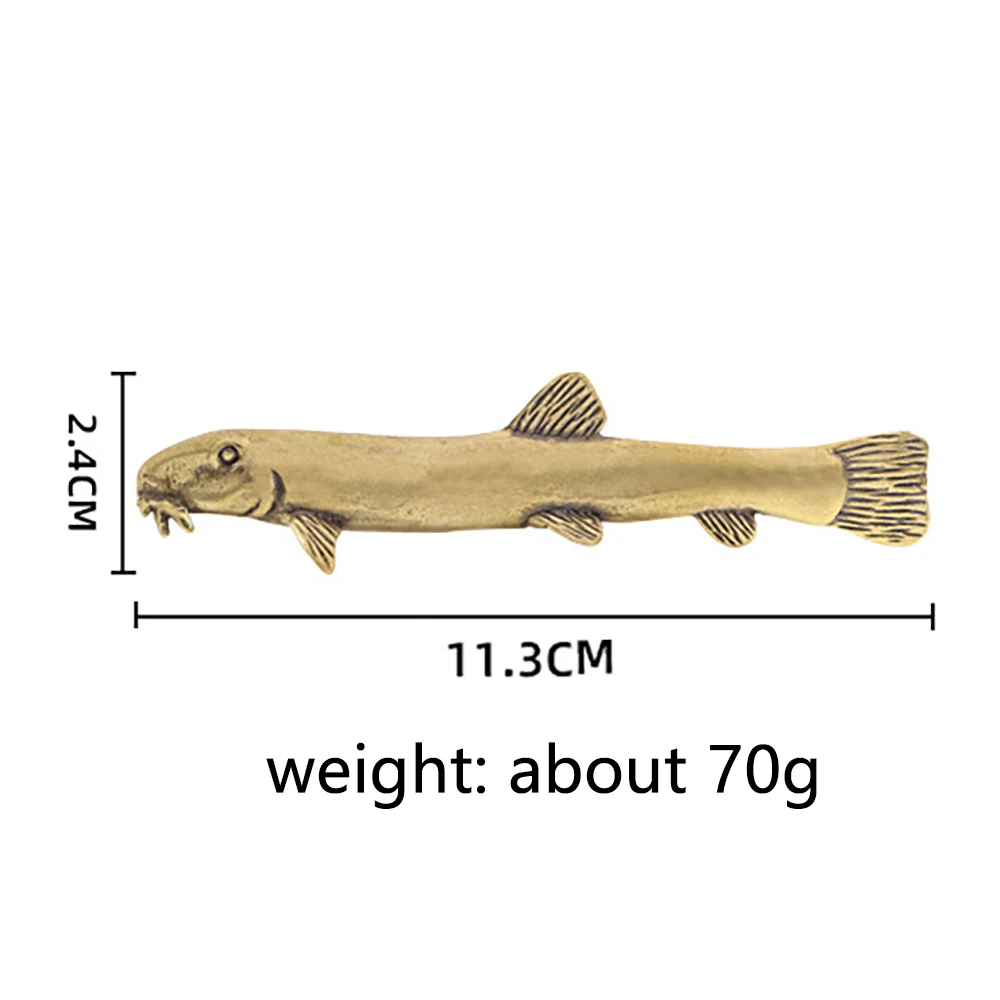 Antique Loach Vintage Brass Ornament Large Mud Loach Figurines Solid Copper Tea Pet Desktop Decoration Collection