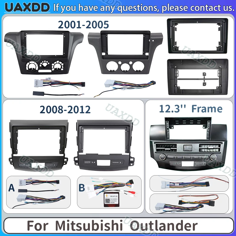 For 2001-2015 Mitsubishi Airtrek Outlander Peugeot 4007 Citroen C-Crosser 9 10.1inch Stereo Radio Android Dvd Frame Kit Panel