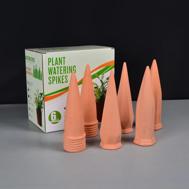 6 Drip Irrigation Devices, Gardening Tools, Ceramic Red Clay, Lazy Man, Automatic Watering and Water Seepage Device
