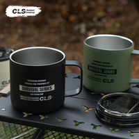 Outdoor Camping Cup,Portable Double-Layer 304 Stainless Steel Tactical Insulated Coffee Cup For Hiking, Picnicking,Fishing,350ml