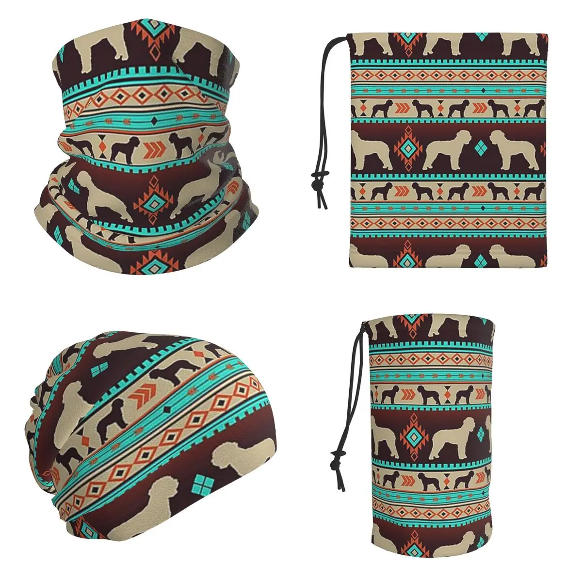 Boho Dogs Lagotto Romagnolo Sunset Bandana Neck Cover Printed Magic Scarf Outdoor Sports Balaclava For Men Women Adult