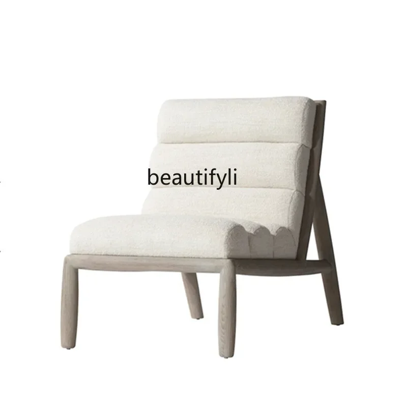 

ss8350 New Chinese-style solid wood sofa hotel club sales department homestay leisure single recliner