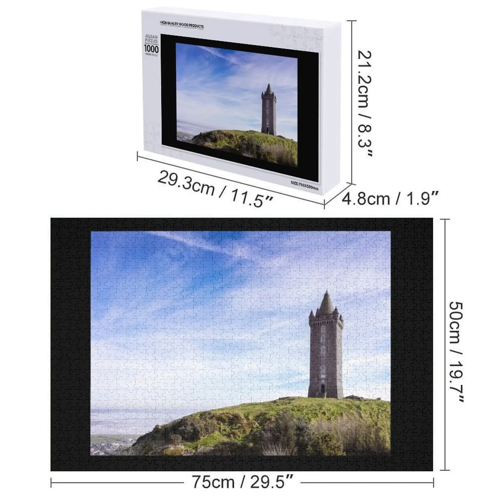 스크라보 타워 - 뉴타운아즈 직소 퍼즐 게임 어린이용 우드 성인용 맞춤형 어린이 선물 퍼즐
