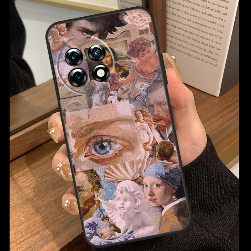 حافظة مجمعة للرسم الشهير من عصر النهضة لهاتف OnePlus Nord 5 CE 2 3 4 Lite N20 N30 OnePlus 13R 12R 8T 10T 13T 10 11 12 13 #6