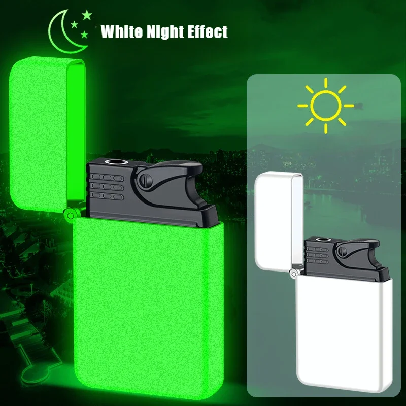 New Windproof and Waterproof Open Flame Cigar Igniter Metal Lighter for Smokes Red Fire Cigarette Lighters & Smoking Accessories