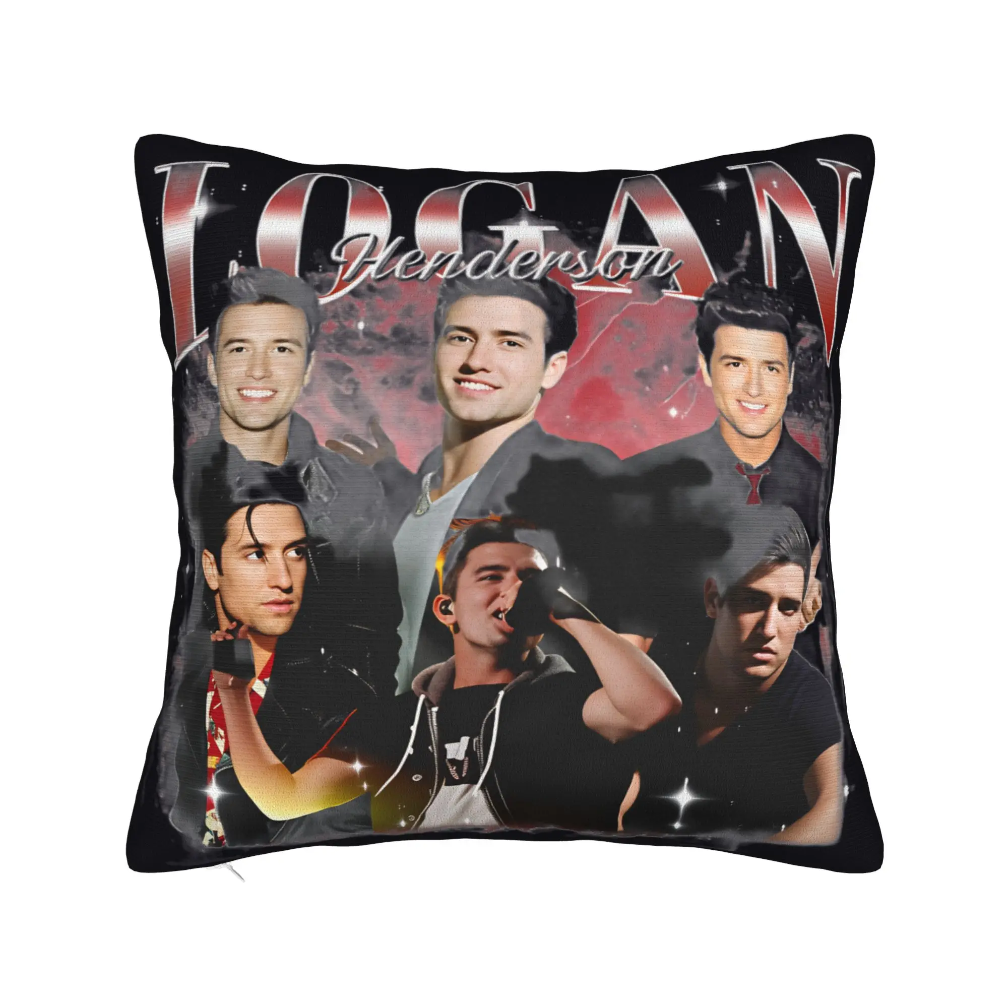 Funda de almohada Big Time Rush Logan Henderson, funda de almohada suave para oficina, coche, decoración del hogar, fundas de almohada novedosas