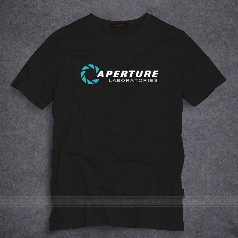 Portal 2 Aperture Laboratories Logo Mens T-shirt Video Game Fan Clothing Shirt  Cotton Short Sleeve T Shirt S-5XL