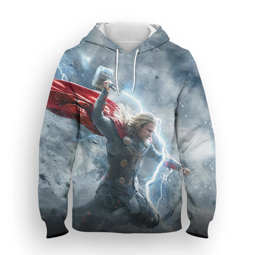 Miniso Thor Hoodies Cartoon Anime 3d Print Streetwear Mannen Vrouwen Oversized Sweatshirts Hoodie Pullovers Trainingspakken Kleding