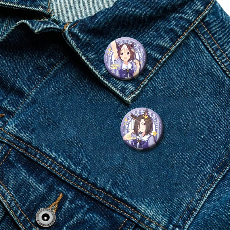 Uma Musume Pretty Derby Brooches Symboli Rudolf Tokai Teio Badge Anime Game Character Collect Pin for Fan Cosplay Accessory Gift