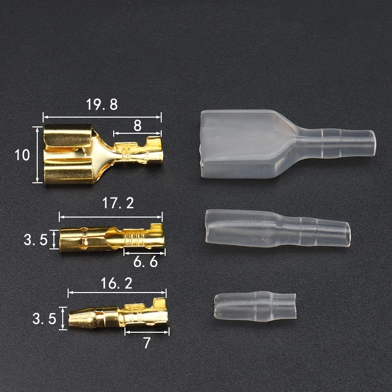 Automotive 3.5mm Bullet Male/Female Connector Plug Terminal with Flame Retardant Sheath for Car Wiring & Electrical Repair