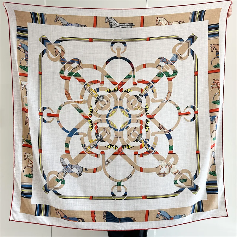 

Зимний теплый шарф 135 см, роскошные шали с принтом лошади, хиджаб, женская одежда на голову, аксессуары для влюбленных, мам, Рождественский подарок