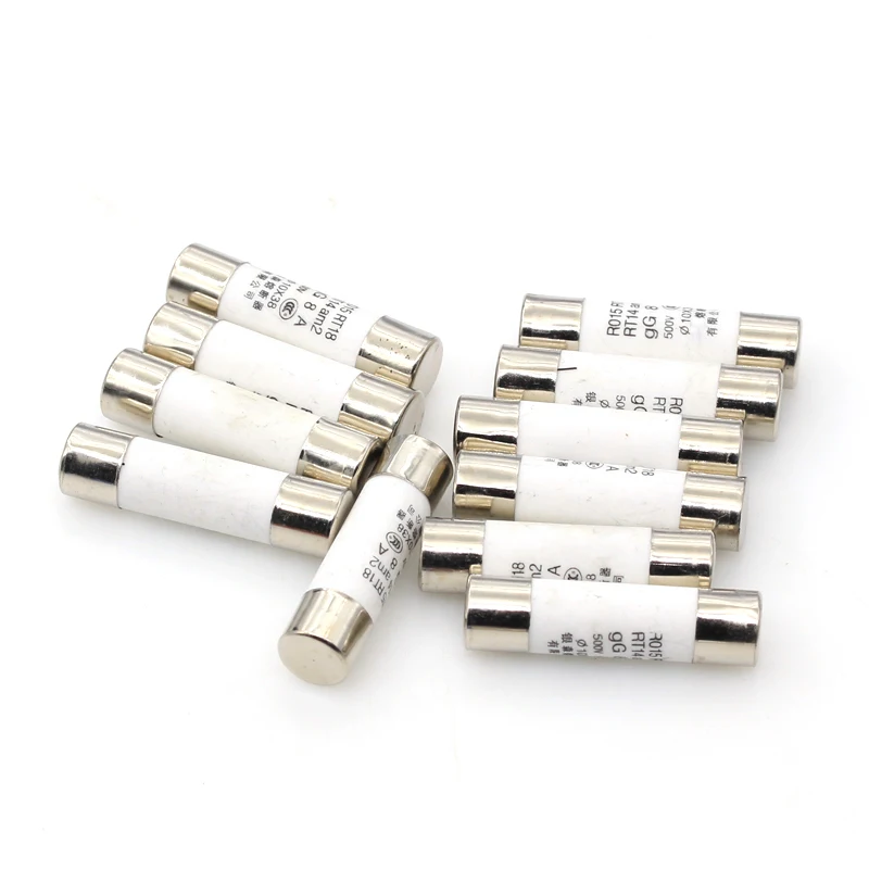 5Pcs 10*38 Fast blow Ceramic Fuse 10x38mm Fuse 380V 500V 0.5A 1A 2A 3A 4A 5A 6A 8A 10A 16A 20A 25A 32A 40A RO15 RT18 RT14