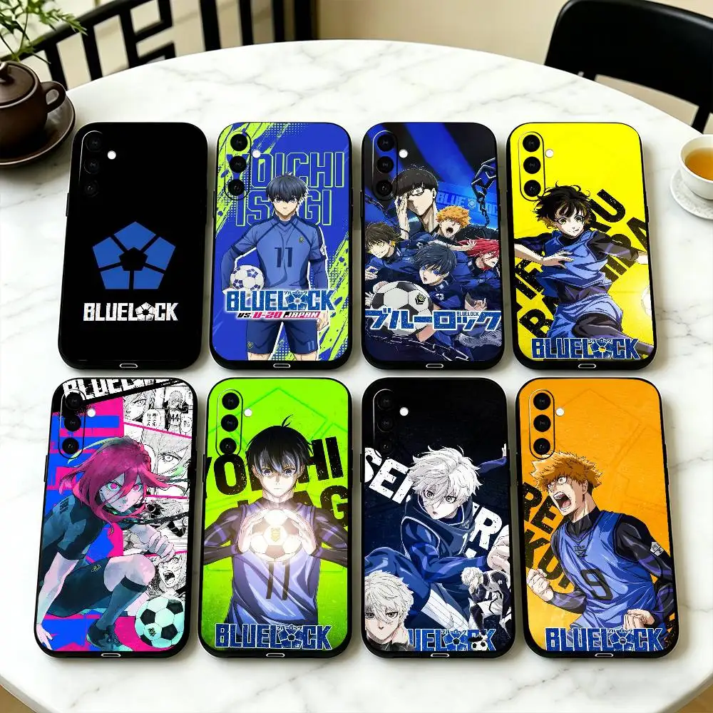 

Anime B-BLUE LOCKS-s Phone Case For Samsung Galaxy A73,A72,A71,A70,A53,A52,A51,Soft Silicone Black Cover