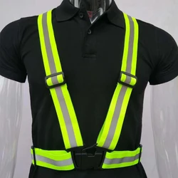 Gilet de Sécurité à Bretelles Réfléchissantes, Veste à Haute Visibilité, pour le Travail de Nuit, la Course à Pied, le Cyclisme