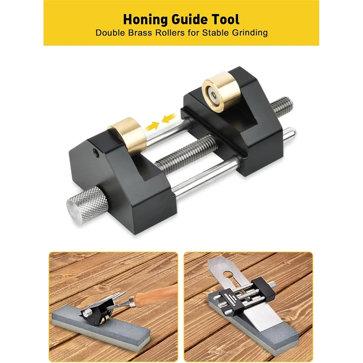 

A48I Woodworking Honing Guide Tools Chisel & Plane Blade Sharpening Kit Honing Guide,Angle Fixture, and Angle Gauge