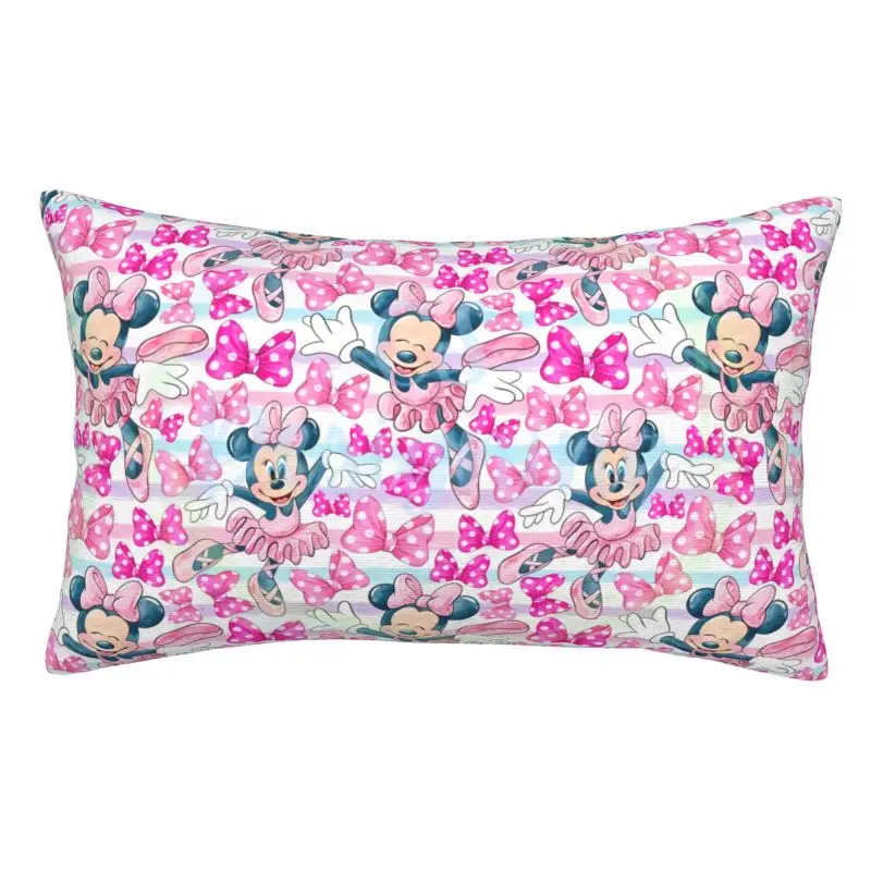 Custom Minnie Mickey Mouse Modern Throw Pillow Covers Cushions Cover for Bed Sofa Rectangle