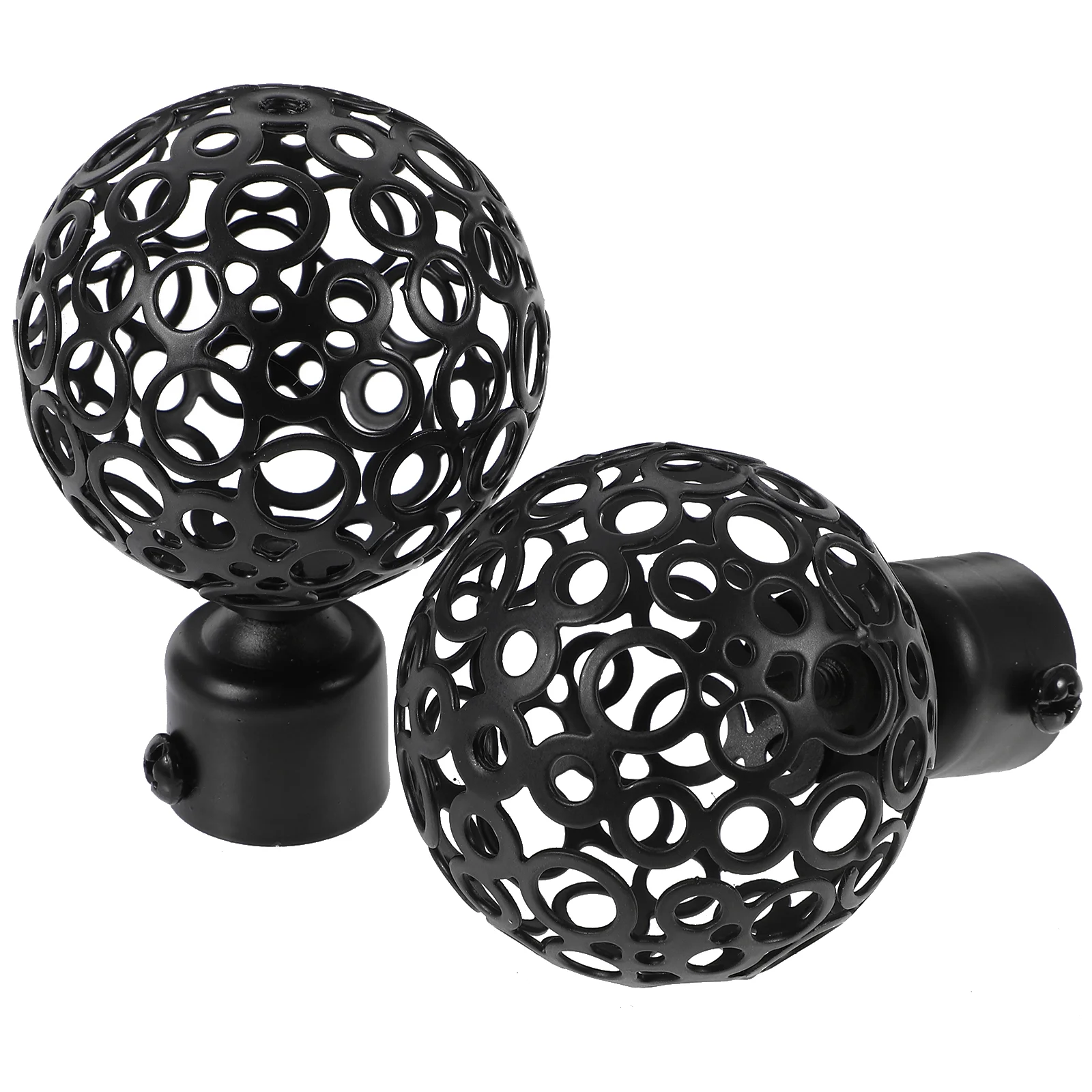 2 Pcs Roman Rod Accessories Finials Curtain Ends Knobs Brown Curtains Window Scalable