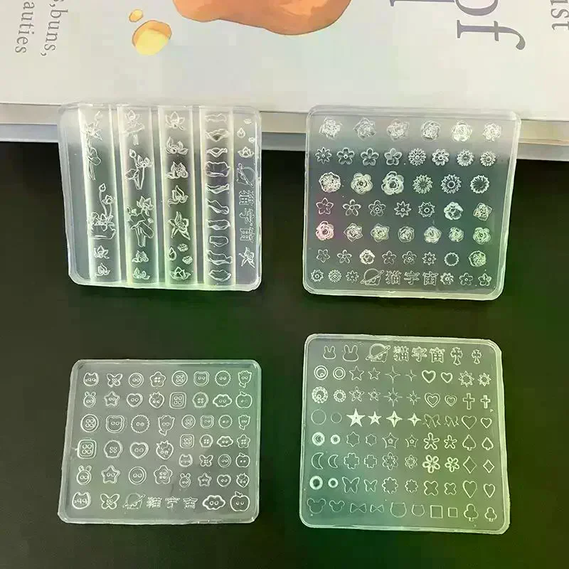 Buttons Nail Art Mold Silicone Cute Nail Charms Tool Women DIY Manicure Multi Shapes Button Small Model Resin Buckle Supplies 3