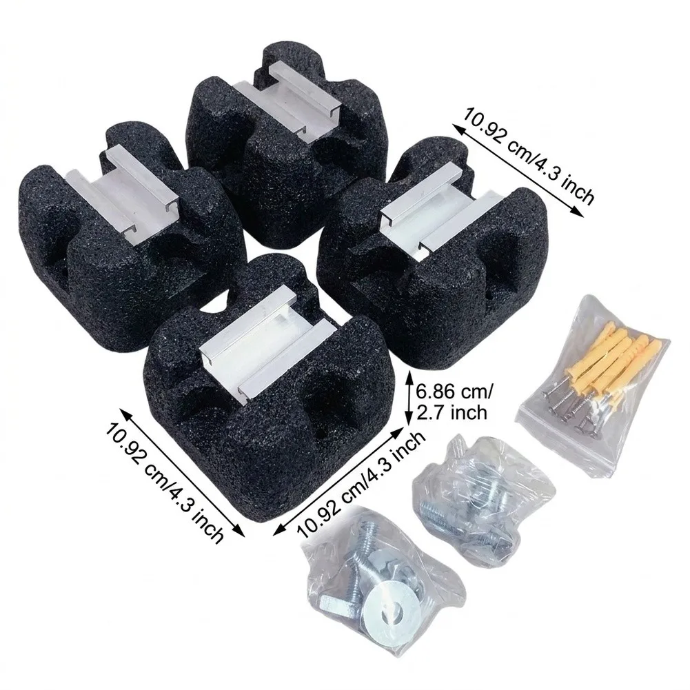 1stes AC Outdoor Unit Shock Pad: Noise Reduction & Vibration Absorber Base For Mini Split Condenser Support, Rubber Foot Mount