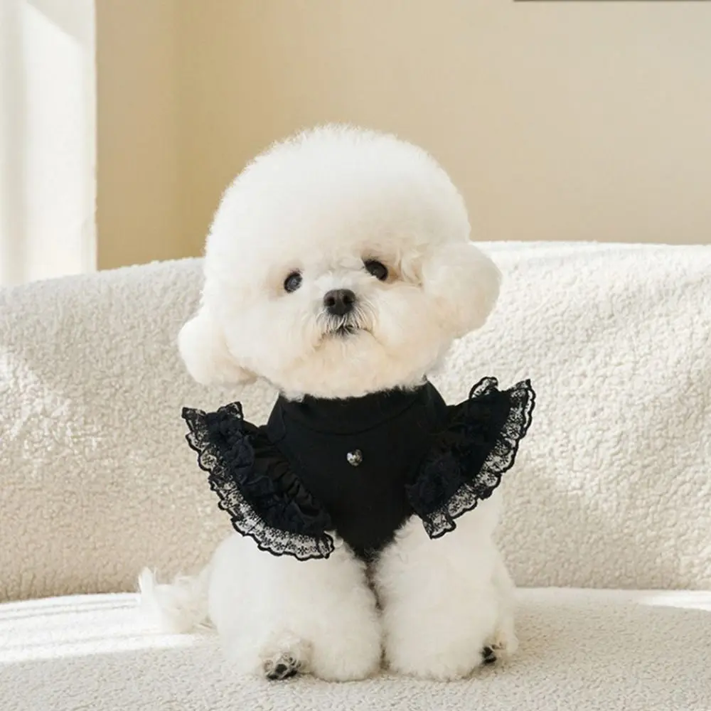 

Pet Supplies Lace Pet Summer Vest Flying Sleeve Breathable Dog Clothes Soft Cat Base Skirt Puppy