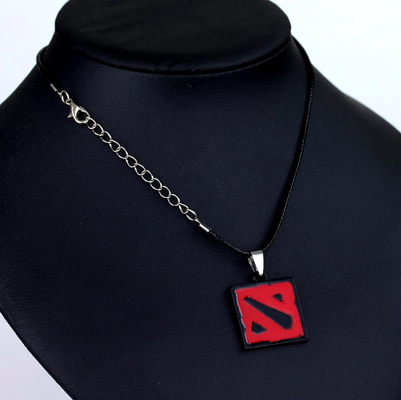 Game Dota 2 Pendant Necklace for Women Men Aghanim\'s Scepter Blue Red Stone Pendant Necklace Gaming Peripheral Accessories Gifts