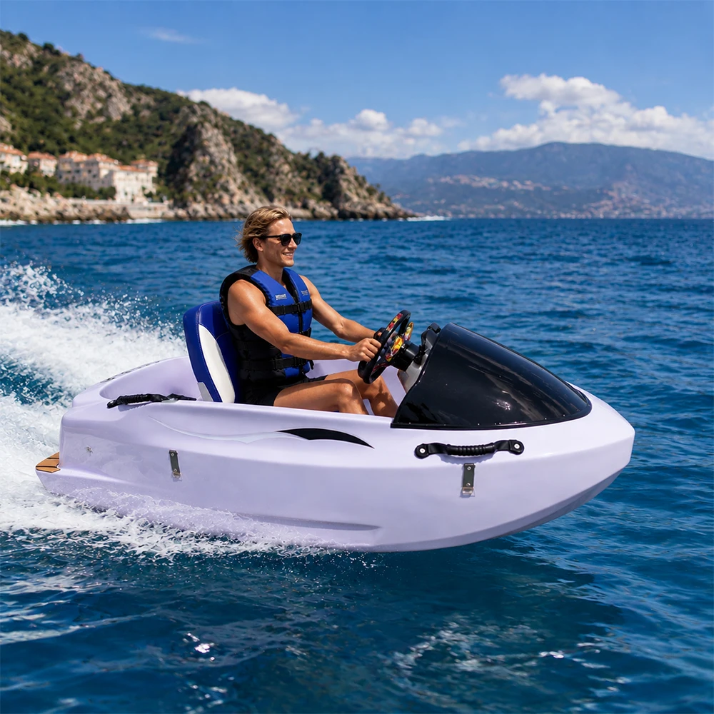Water Go-KartWholesale Fiberglass  Kart Boat Waterproof Mini Jet Boat For Ocean Water Sports And Recreation CentersSceni view 2