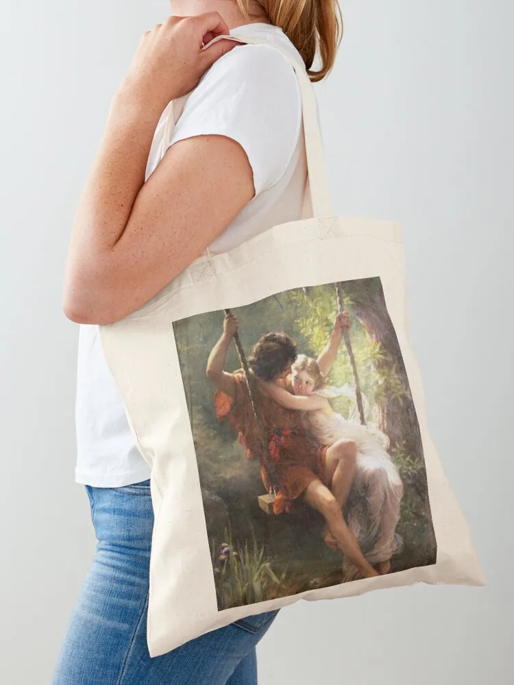 

Springtime by Pierre Auguste Cot Tote Bag tote bags aesthetic foldable reusable bag Gift bags Canvas